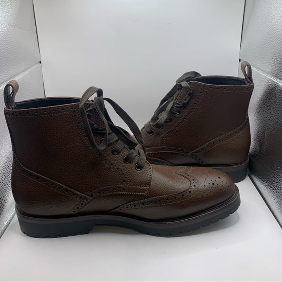 Nordstrom Rack Huxton Wingtip Brown Grain Leather Lace Up Boots US11.5M brown - Picture 5 of 8